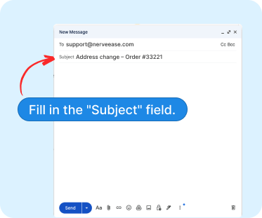 Screenshot showing subject line field